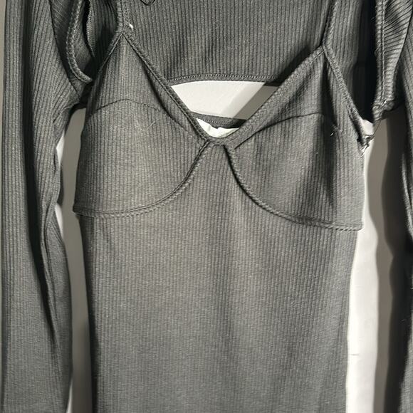 ASTR the Label Black Ribbed Tank Dress With Shrug & Sweetheart Neck Size Small - Picture 2 of 7